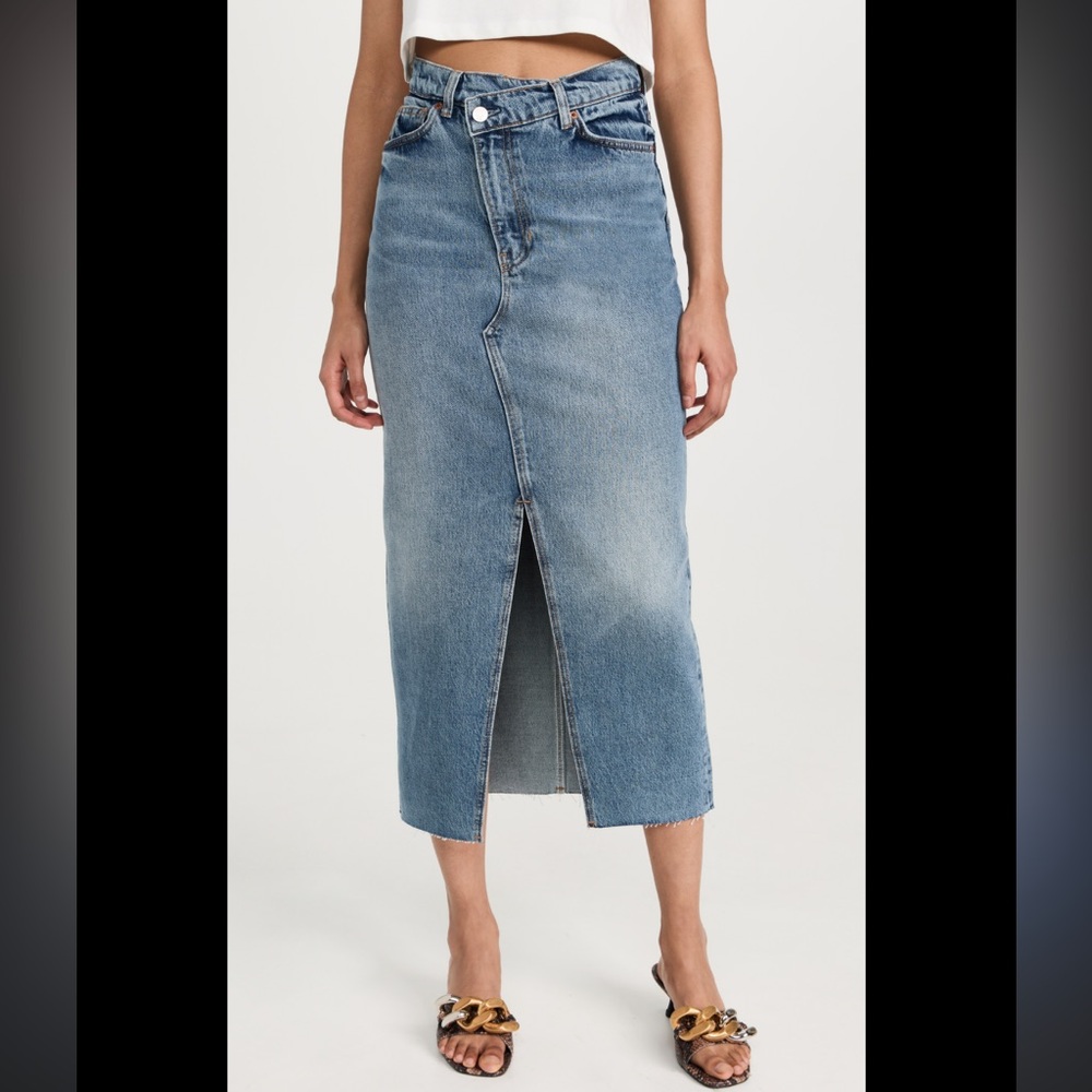 Reformation Nila Long Denim Midi Skirt